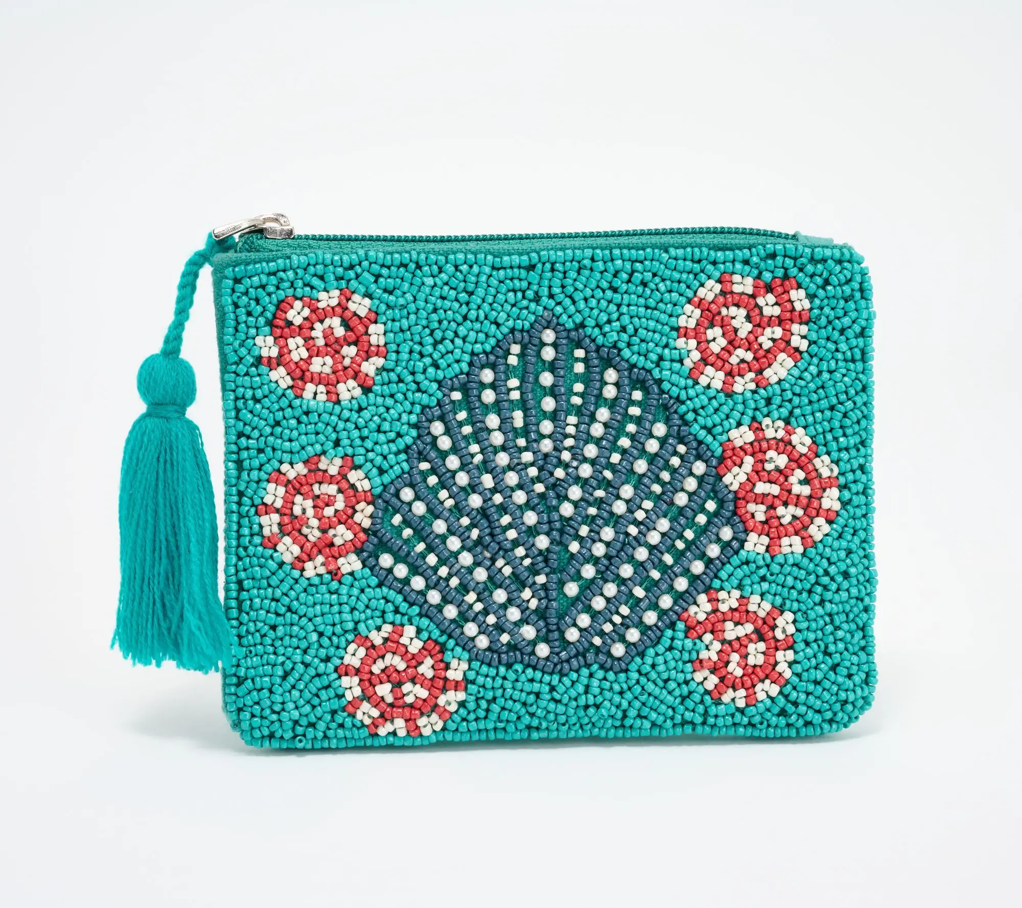 America & Beyond Embellished Beach Themed Coin Pouch America & Beyond Embellished Beach Themed Coin Pouch