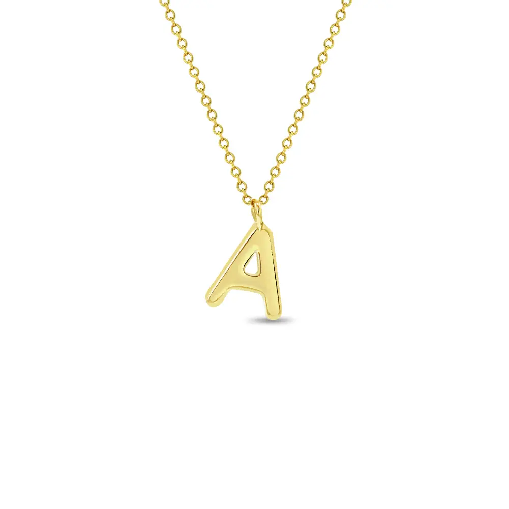 14k Gold Initial Letter Children's Necklace