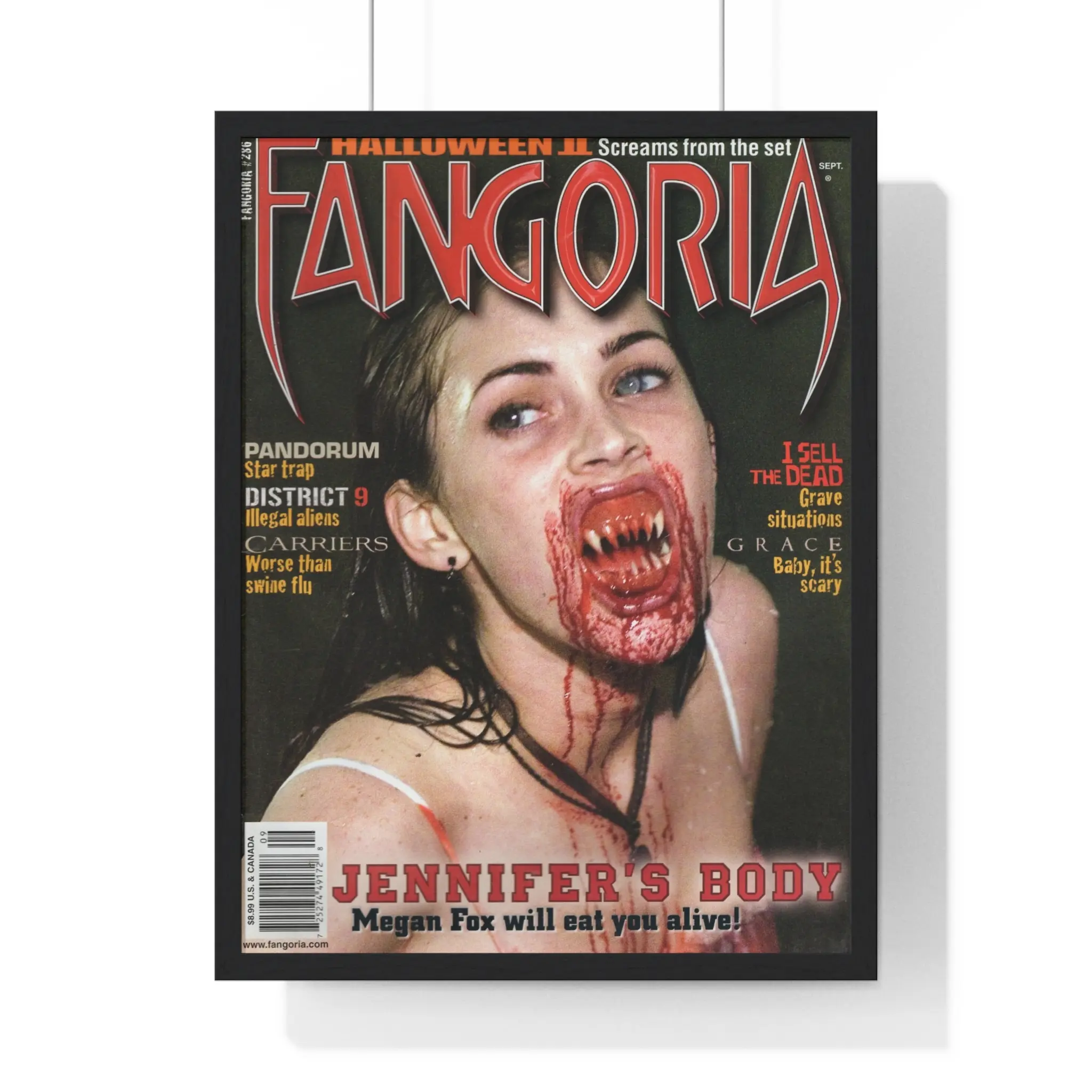 Jennifer's Body Movie Poster, Unframed Horror Comedy Wall Art Print with Dark Y2K Film Cover Design, Cult Classic Gothic Poster for Bedroom Dorm Apartment Man Cave Game Room Decor, Scary Movie Room Decoration Gift for Fans