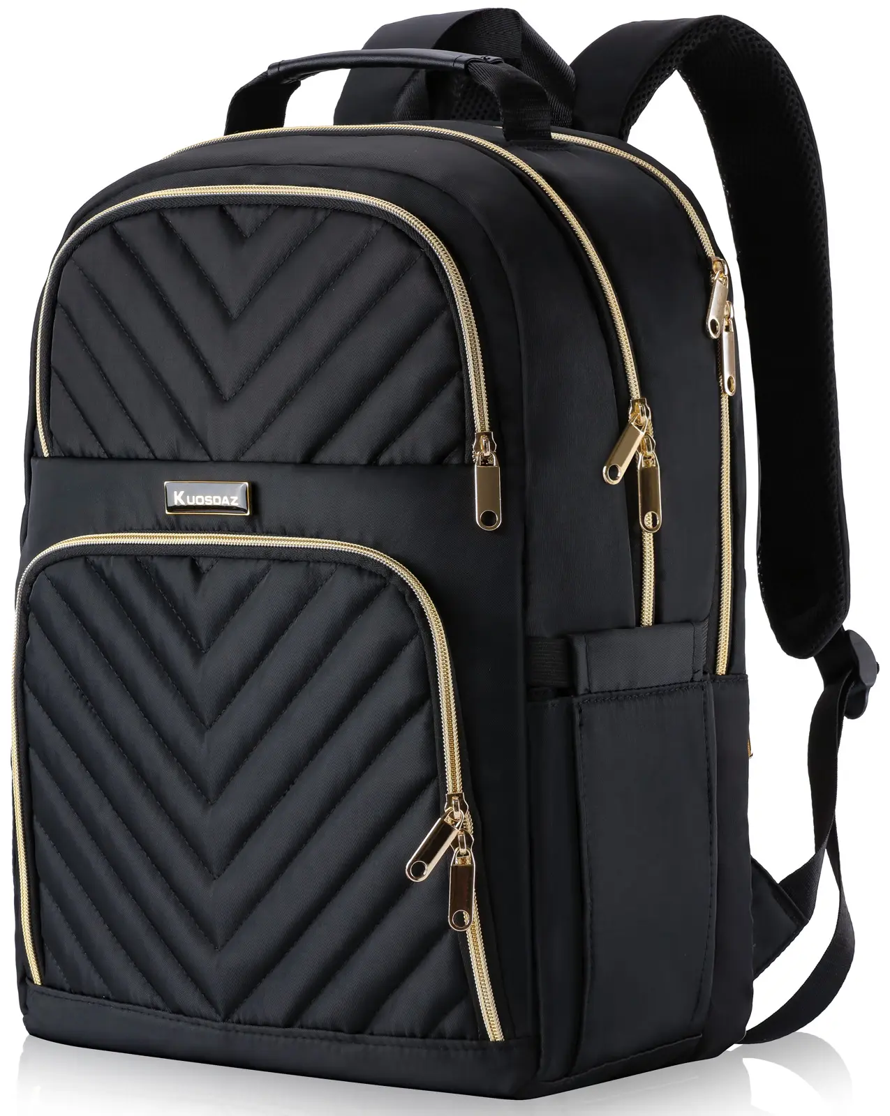 Elegant Quilted Commuter Backpack with External USB Port, Water Resistant Multi-Compartment Bag for Work, Travel, School & Everyday Use