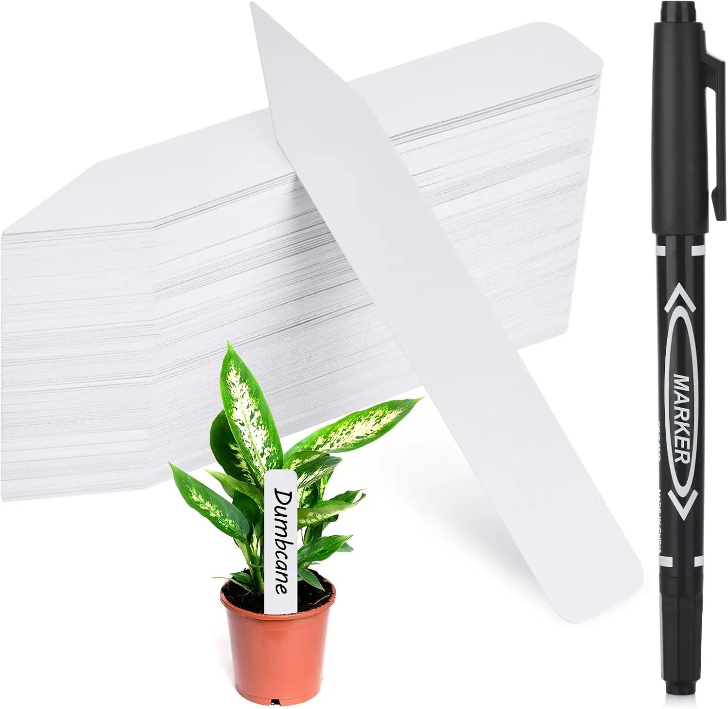Plant Labels, Outdoor Waterproof Garden Markers, Plastic Nursery Seed Plant Tags with Bonus a Permanent Marking Pen, Gardening Gifts for Women Men 120PCS Darfukei