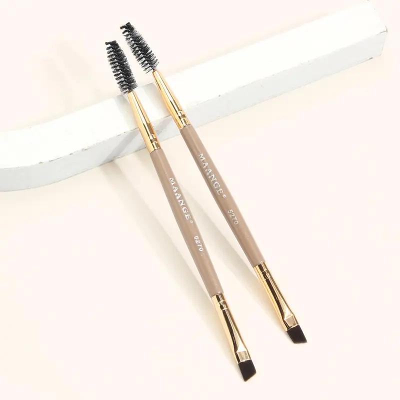MAANGE Double-ended Eyebrow Brush, 2 Counts/set Professional Angled Brow Brush, Eyelash Spoolie Brush, Beauty Makeup Brushes, Cosmetics Makeup Tools, Summer Makeup Gift