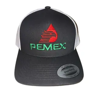 PEMEX Curved Brim Black/White Classic Baseball Cap, Casual Hat for Daily Wear, Stylish Graphic Trucker Hat