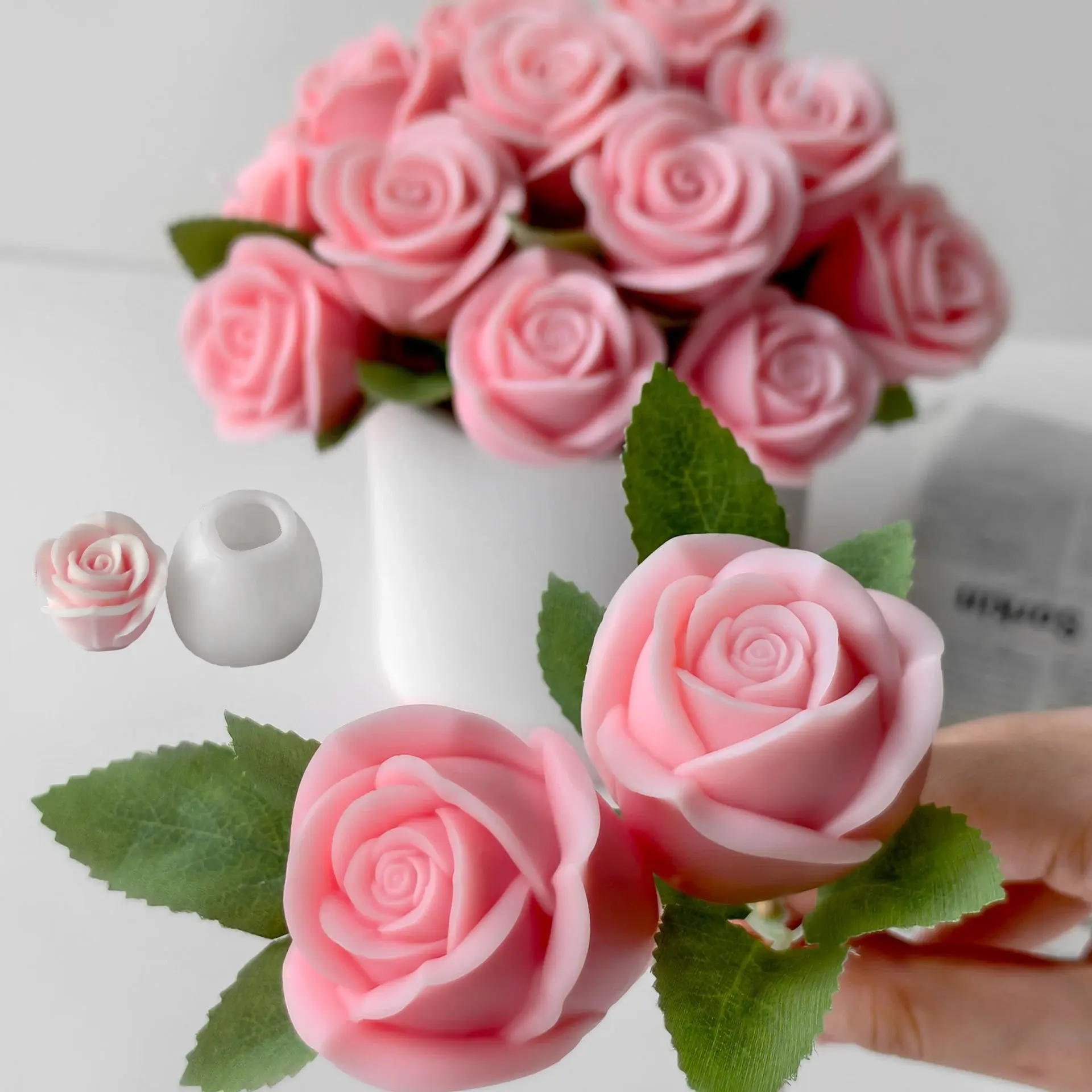 1 Pcs 3D Rose Tulip Candle Silicone Mold DIY Handmade Handicraft Soap Wax Aroma Plaster Mould Perfect for Crafting and Home Decor Candle Making Supplies