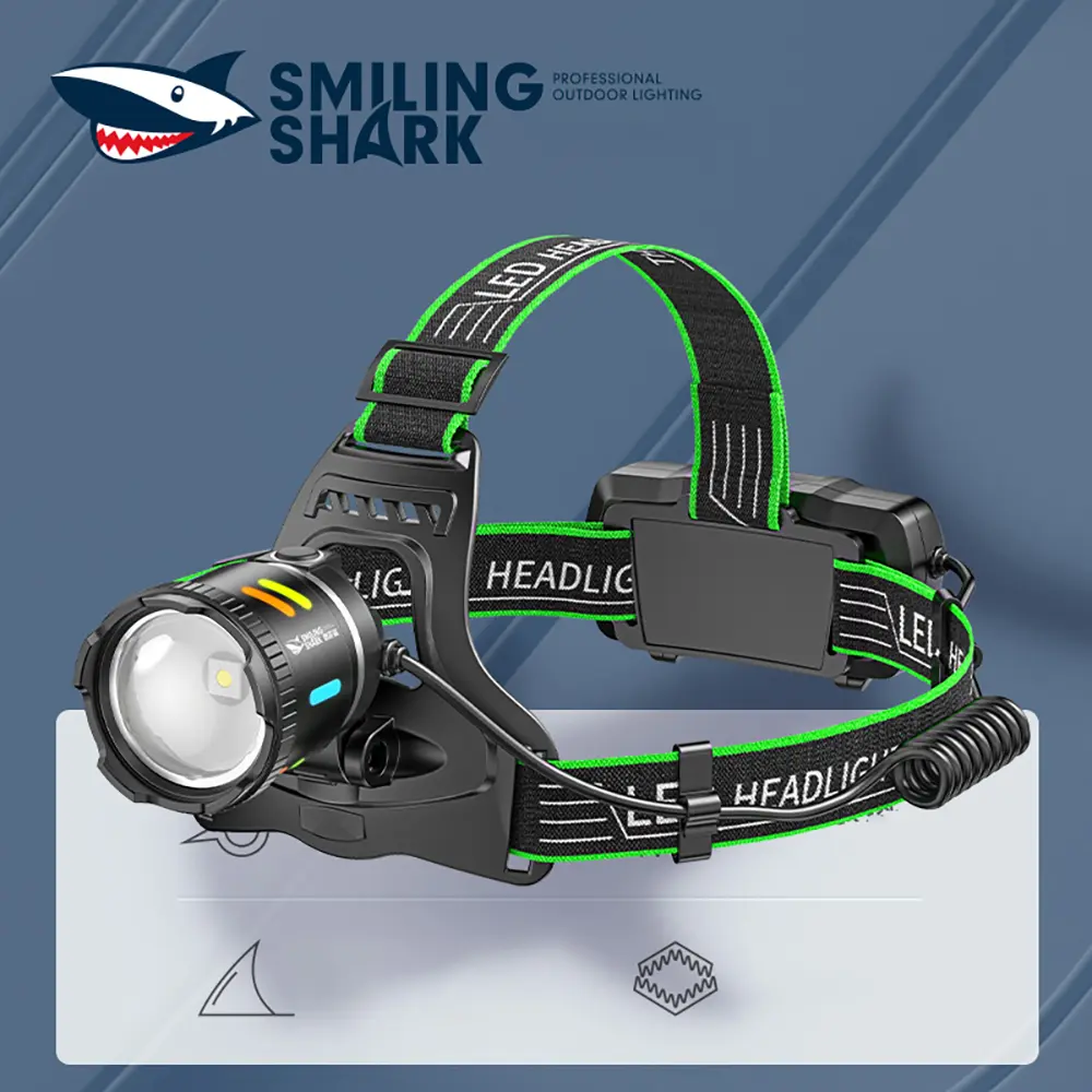 Smilingshark Outdoor Headlamp with Headband - USB Charge, Rugged Multi-Mode Motion Sensor, Adjustable Zoom, Emergency Flashlight for Camping, Hiking, Emergency Flashlight Headlamps, Usb Recharge, Rechargeable Battery Torches, Led Lights