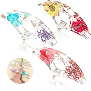 Book Page Holder, Dried Flower Book Holders for Reading Thumb Ring Page Holder Flower Bookmark Reading Accessories for Readers Books Lovers Bookworm Bookmarks