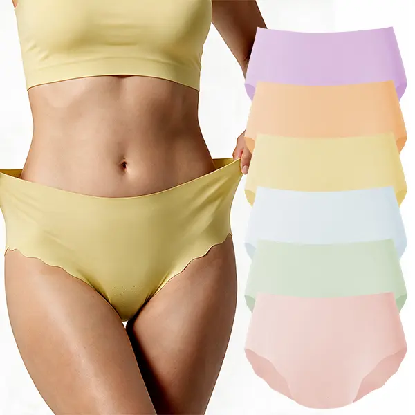 DAVID ARCHY Women's Seamless Underwear 6 Pack, No-Show Mid-Rise Briefs, Soft Breathable Stretch Fabric, Invisible Panties for Leggings & Everyday Wear, Back to School