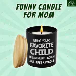 MOTHER'S DAY GIFT Favorite Child Funny Gifts for Mom Dad, Birthday, Mother's Day Gifts for Women Men Grandma Grandpa, Vanilla Lavender Scented Candle 10oz Recyclable Glass Jar Fragrance Ornament Perfume