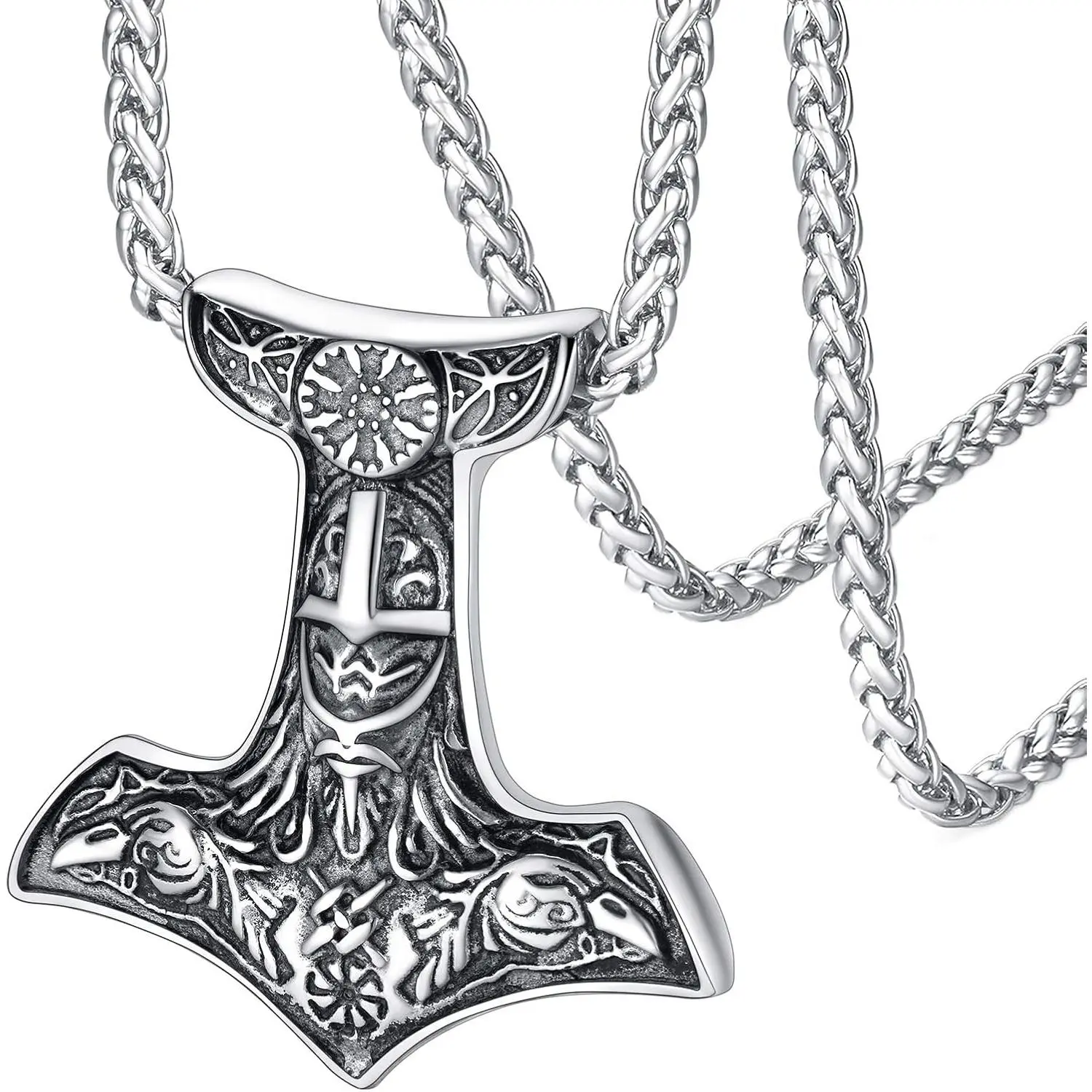 11. Thor Hammer&Odin Raven-Silver