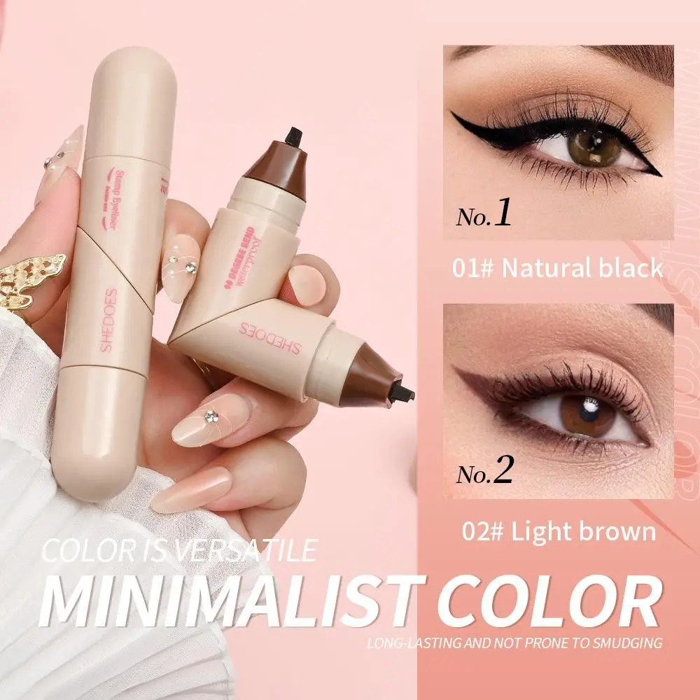 Rotating Wing Shape Liquid Eyeliner Stamp Pen, Dual-Head Precision Cat Eye & Wing Design, Fast Drying Makeup for Busy Days