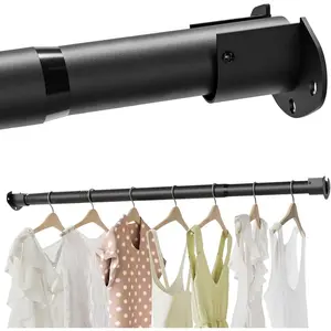 16.5 to 88 Inches Stepless Adjustable Heavy Duty Closet Rods for Hanging Clothes, for Closet Wardrobes Laundry