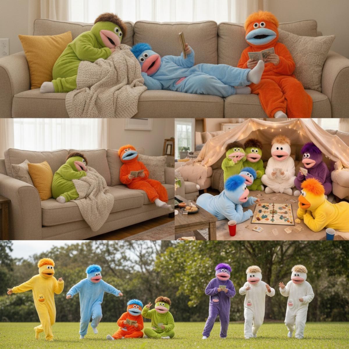 Matching Family Flannel Onesie Pajamas for Kids & Adults, Oversized Wearable Blanket Jumpsuit Soft Plush Cozy Loungewear, TikTok Viral Funny Monster Costume for Halloween Parties, Birthday & Holiday Gifts