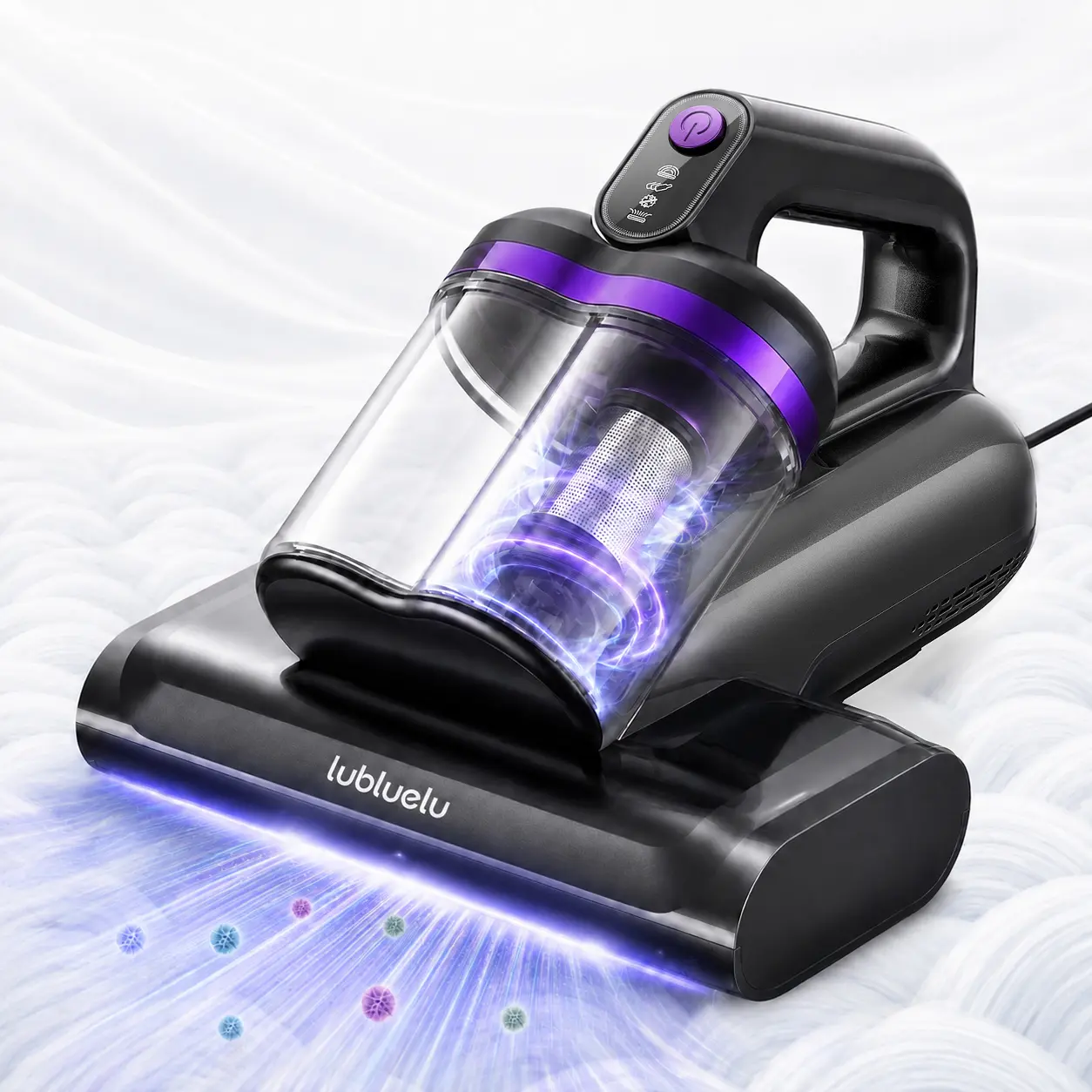 350W Mattress Vacuum Cleaner with 12.5kPa Strong Suction, UV-C Light, 149°F Heated Air and Dual-Cup Design for Beds, Sofas, Pillows and Pet Hair,dorm essentials,home essentials tiktokshopbacktoschool