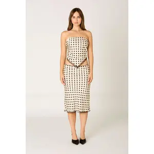 Satin Polka Dot Bandeau Top