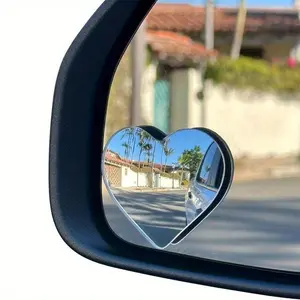 Heart-Shaped Blind Spot Mirror Universal Paste Type Side Mirror for Cars SUVs Trucks Enhanced Safety Durable Construction