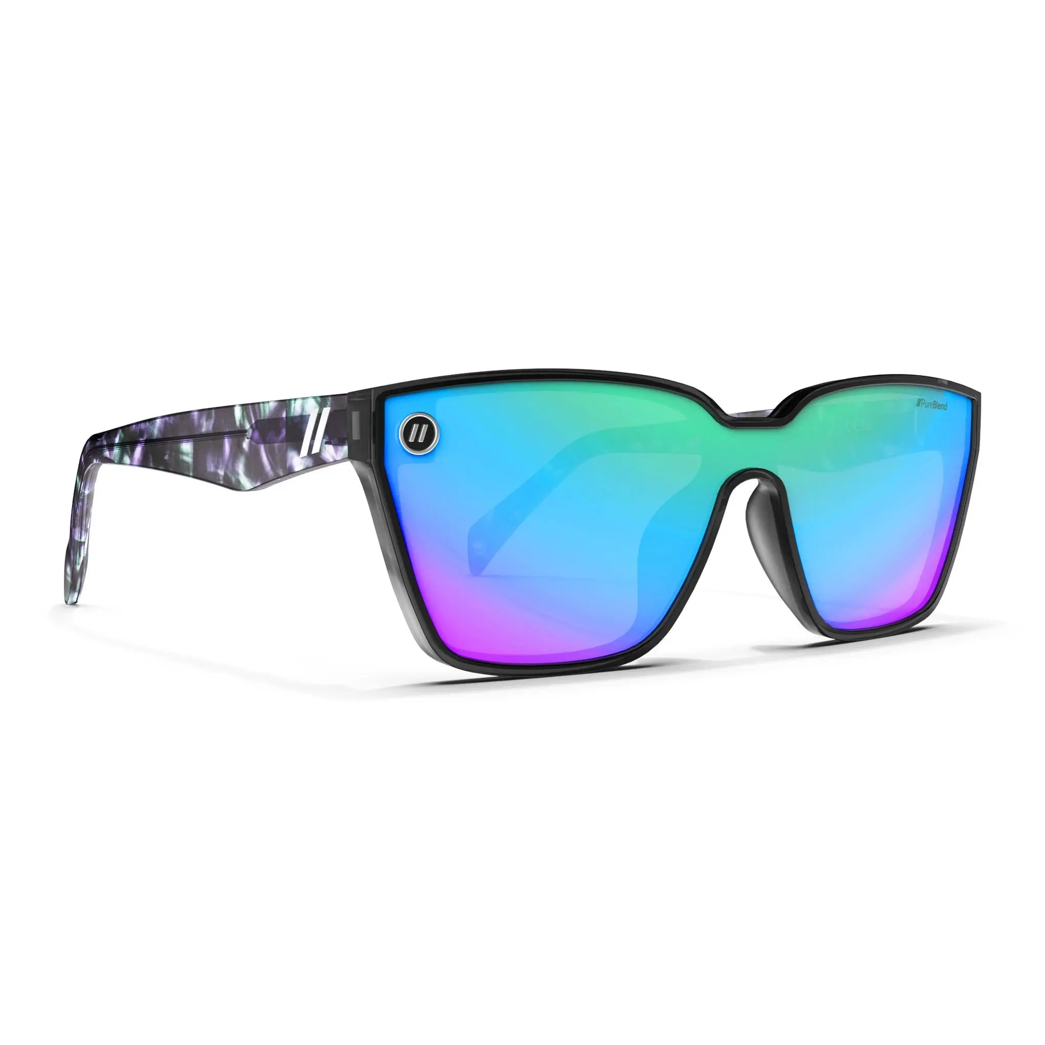 Blenders Mave X2 Mojave Sunglasses – Polarized Lavender Champagne Mirror Lens, Gloss Crystal Tan Frame, 100% UV Protection, Small-Medium Fit, Square Lens Shape