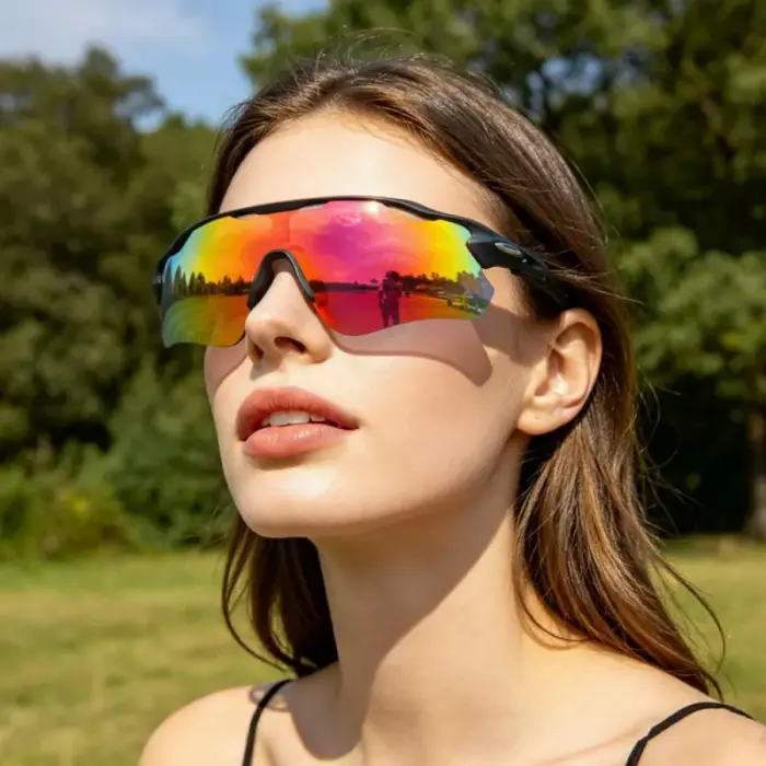 Rectangular Polarized Sports Sunglasses, Lightweight TR90 Frame with Unisex Shatterproof PC Lenses, UV400 Protection for Outdoor Sports, Cycling & Driving, Polarized Sunglasses, Men's Sunglasses Polarized