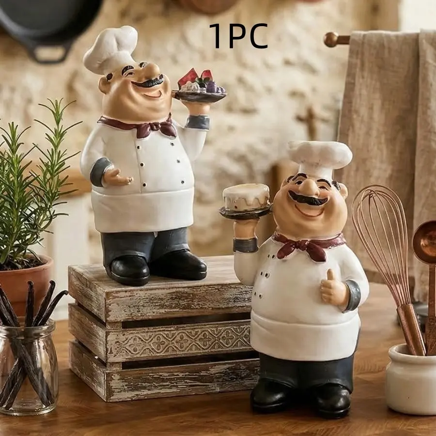 American Country Style Creative Home Decor Item, Cake Shop Chef Decoration Ornament, Unique Kitchen Accessories for Stylish Interiors, Figurines, Decorative Figures, Home Decor Accessory, Decoration Items