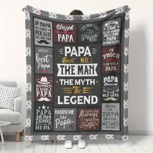 Custom Personalized Body-Warming Flannel Fabric Blanket - Funny Papa Quote Design, Plush Fuzzy Texture, Multi-Size Throw, Bedroom Sofa Accessory, Ideal Father's Day Birthday Gift for Papa, Custom Blanket, Personalized Blankets