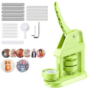 VEVOR Button Maker Machine, 2.28 in, Plastic Pin Maker with 100pcs Button Parts, Mr. Panda Magic Book, Circle Cutter and Hex Wrenches, Reinforced Ergonomic Handle, for DIY Badges, Personalized Pins