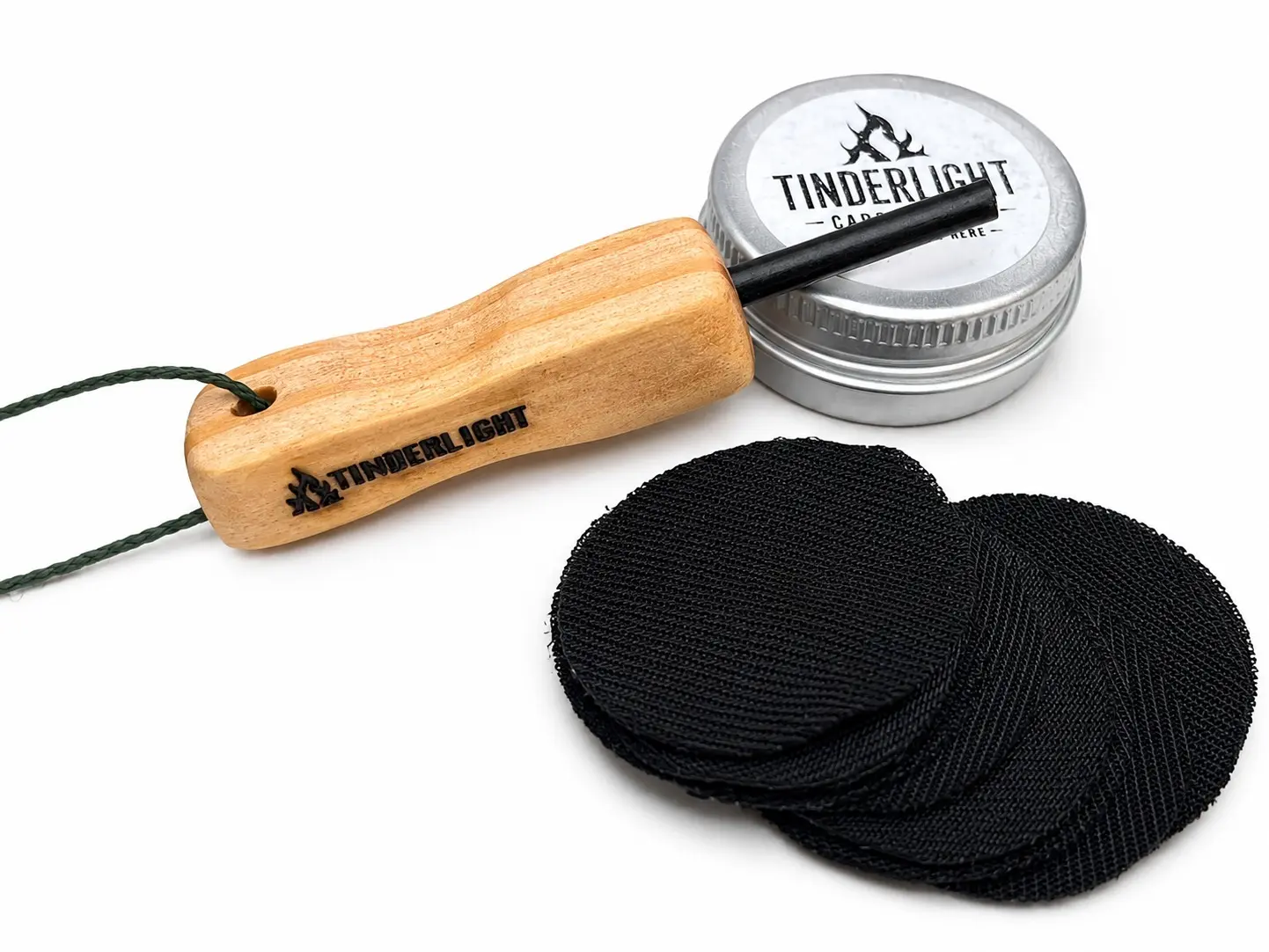 TinderLight Fire Starter Kit for Camping & Hiking, Includes Carbon Cloth, Ferro Rod – Reliable Outdoor Fire Starter for Sports & Outdoor Activities