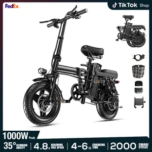Black Technology Electric Folding Ebike, 500W Motor, 48V 15Ah Battery, 14-Level Shock Absorption, 80Km Range, Dual Disc Brakes, UL2849 Certified, for Hardcore Outdoor Cycling, Ebikes Bike