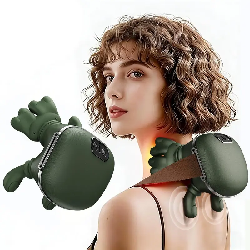 BiLOLLY Electric Shoulder-Neck Massage Pillow with Heating, Acupressure Kneading, Rechargeable Battery – Ideal for Office Use, Gift for Parents (Personal Care Massage Device)