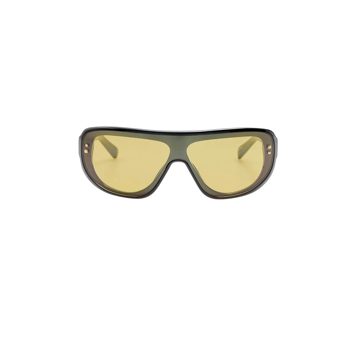 JACQUEMUS Square Sunglasses in Black, Light Gold, & Yellow