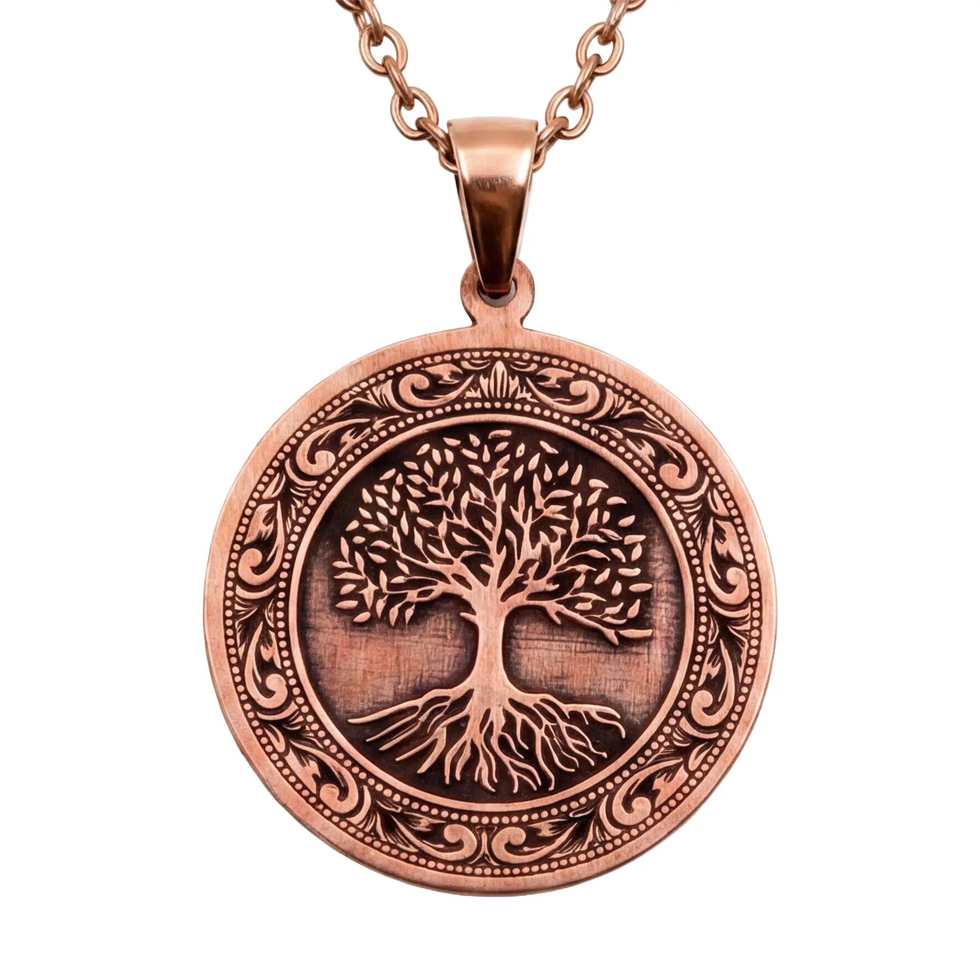 Tree of Life Pure Copper Necklace, Handmade Engraved Pendant, Meaningful Gift Jewelry for Women, Gift Boxed