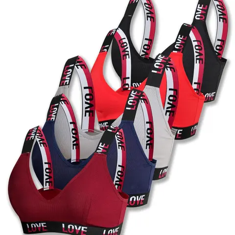 【Black Friday】Women's Letter Print Wireless Bralettes, Comfy Bra, Comfortable Breathable Underwear for Daily Wear, Women's Underwear for All Seasons
