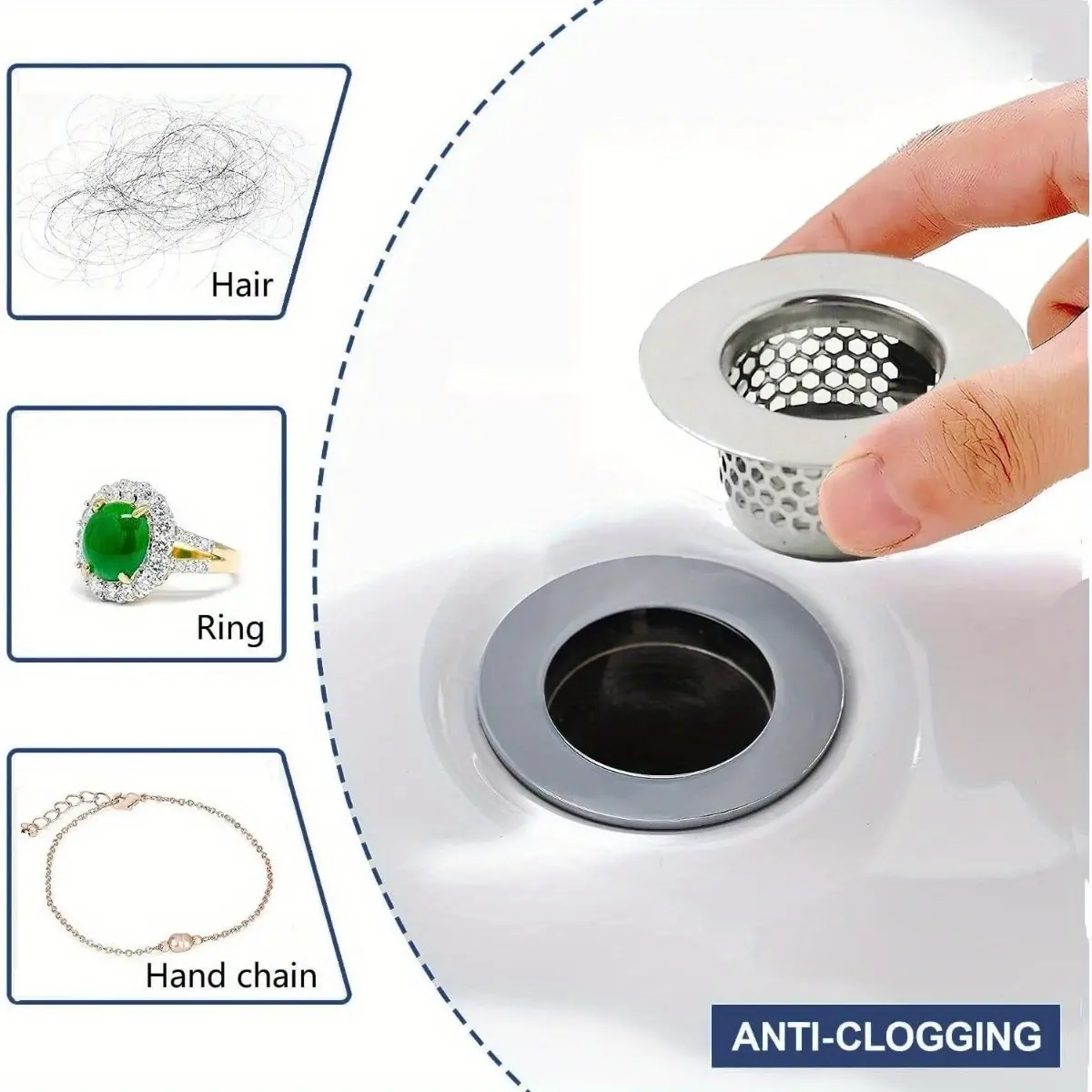 Stainless Steel Bathtub Drain Cover, Bathtub Drain Stopper, Hair Catcher for Bathroom Sink and Public Water Pipe, Bath Accessories, Bathroom Accessory, 1pc/2pcs Set
