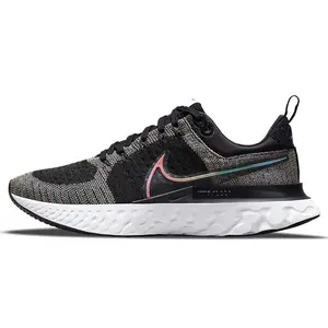 Nike React Infinity Run Flyknit 2 Be True Cushioning Foam Fabric Anti-Slip Breathable Low-Top Casual Running Shoes for Men and Women in Black Gray