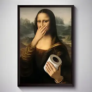 A humorous bathroom-themed canvas Print poster, artistic wall decoration for living room, bedroom, office, dining room, bar, Modern Art piece, perfect gift and decoration.