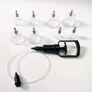 Professional cupping therapy set 9-piece skincare tools, Home spa equipment, equipped with a manual pump, vacuum suction cup massage tool set suitable for home full-body physical therapy, body sculpting and back massager, ideal birthday