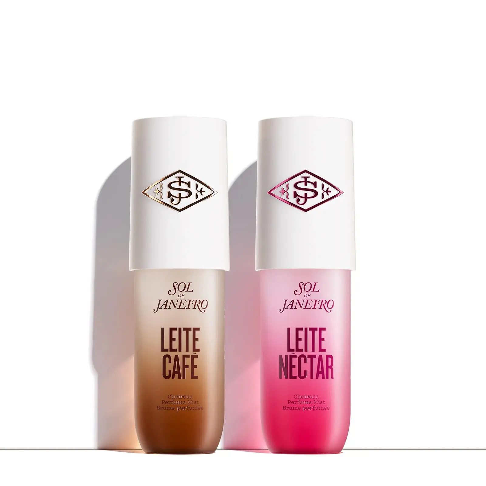 Sol de Janeiro Leite Perfume Mist Duo | Now Serving For A Limited Time, Featuring A Latte & Creamy Coconut Perfume Mist And An Irresistibly Fruity Peach Body Mist.