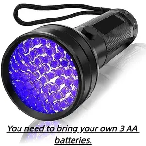 51 LED UV Light Flashlight, Pet Urine Detector, Detects Dog Cat Rabbit Urine, Stains, Scorpions, Bed Bugs, UV Glue Drying, Counterfeit Bills