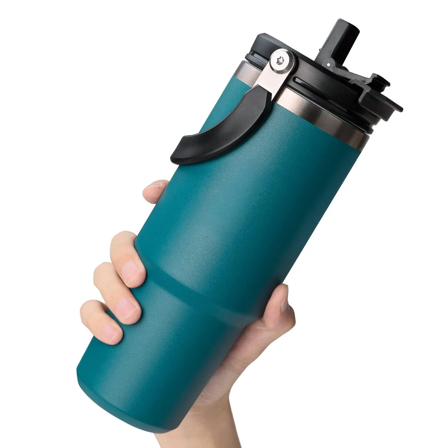 Insulated Tumbler With 2-in-1 Lid And Straw  30 Oz Handle Stainless Steel Double Walled Water Bottle Reusable Coffee Travel Mug Thermal Cup Wide Mouth Smoothie Cups