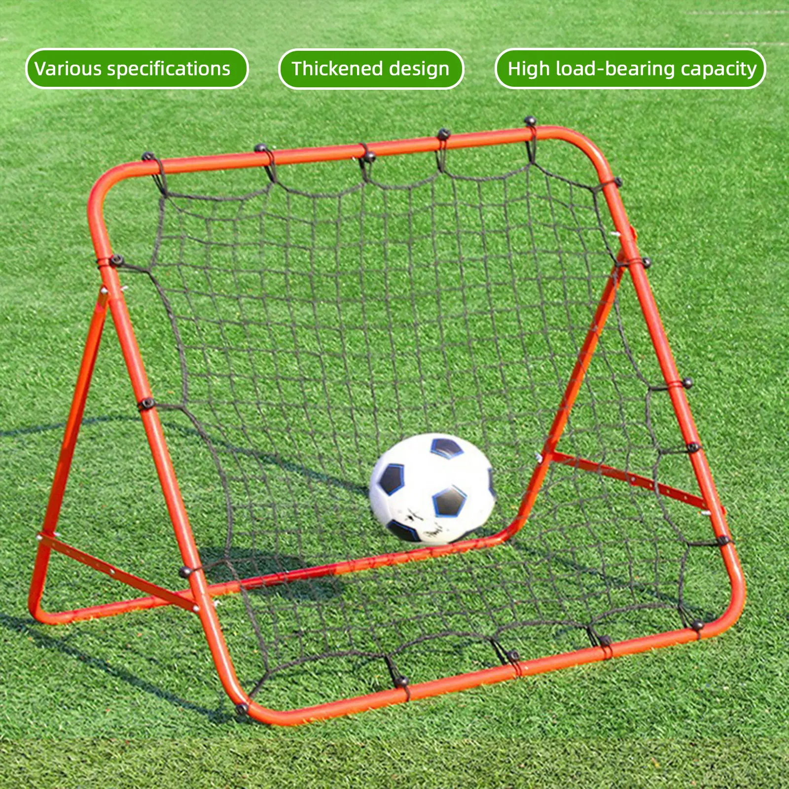 40x40 in Soccer Rebounder with Durable Steel Frame, Foldable & Portable Training Net for Kids & Adults, Backyard Soccer Practice for Passing, Shooting & Goalkeeping, Steel Pipe, Continuous Rebound, Training Aid, Football Nets, Foldable Size