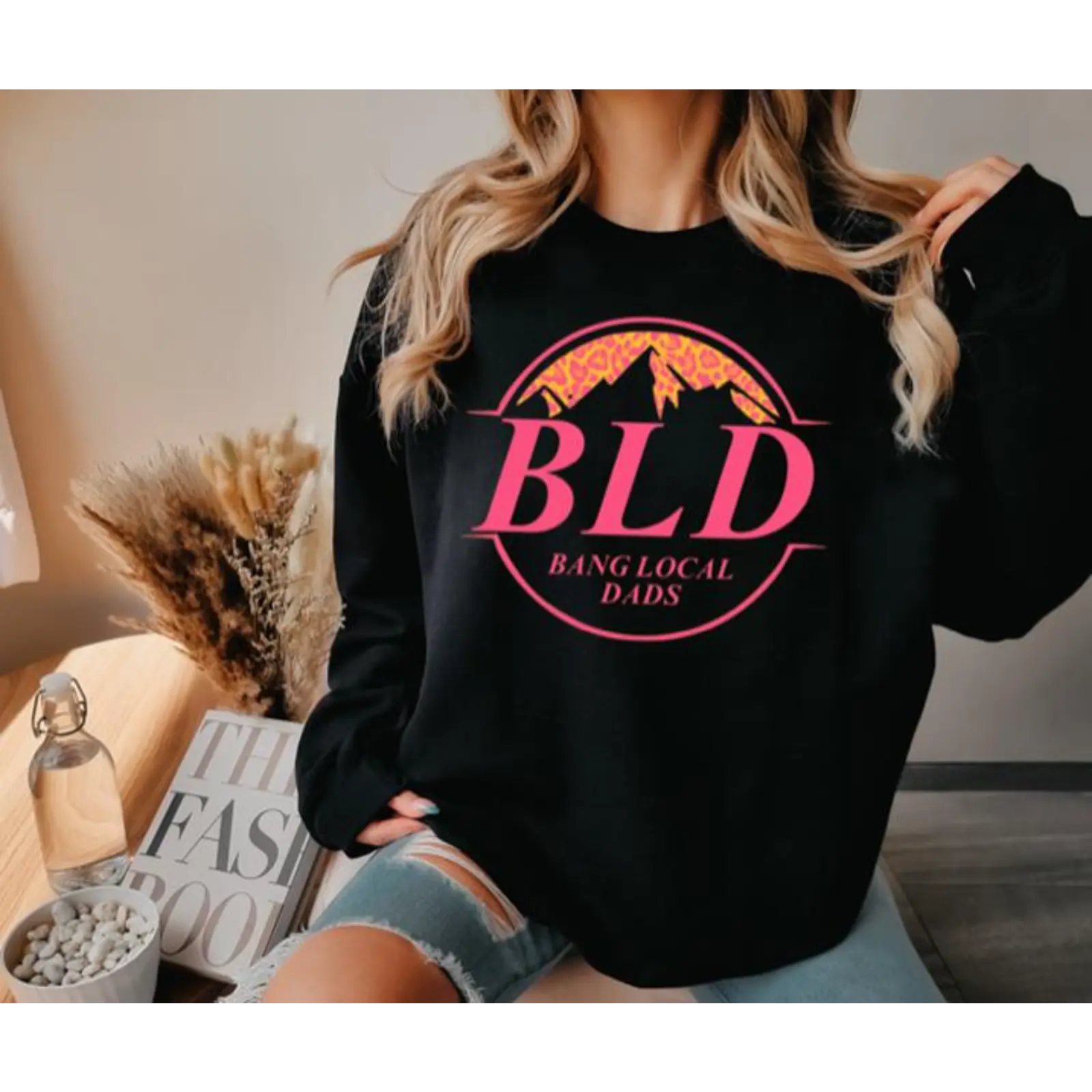 BLD womens Crew Neck Sweatshirt Casual Comfortable
