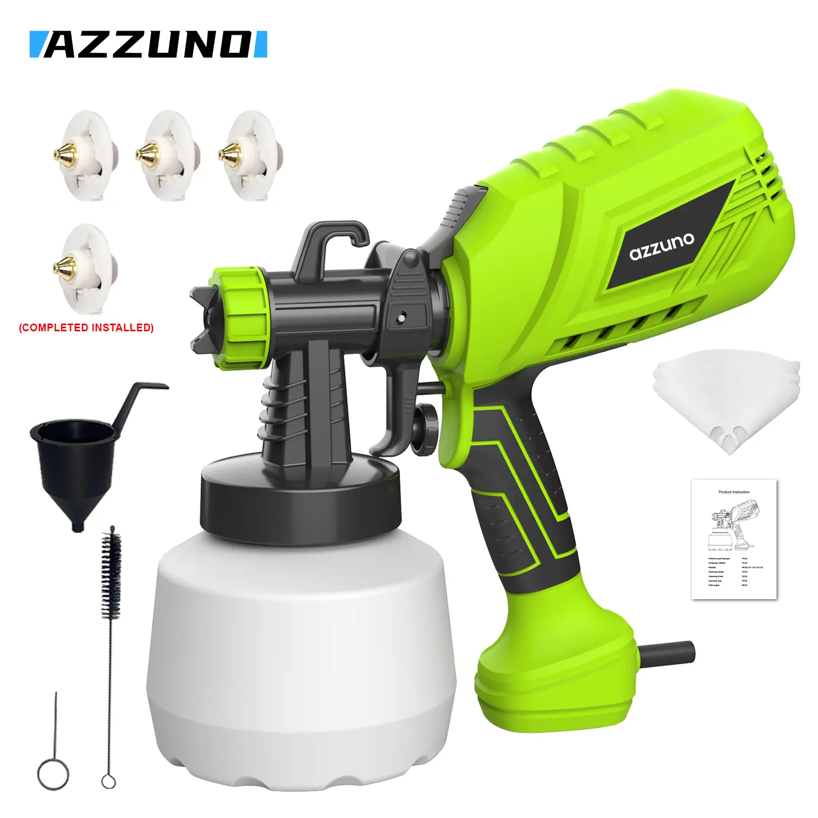AZZUNO P01AC Electric Spray Gun - 120V Plug-In Painting Tool, Simple & Basic Operation, Ideal for Fences, Bicycles