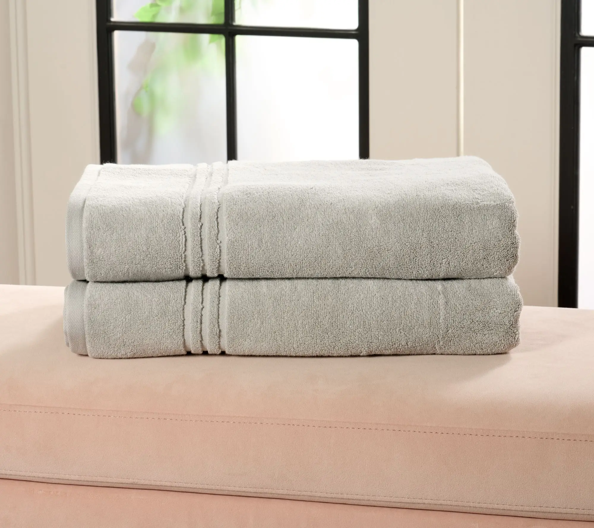 Home Reflections Set of 2 100% Cotton Bath Sheets Home Reflections Set of 2 100% Cotton Bath Sheets