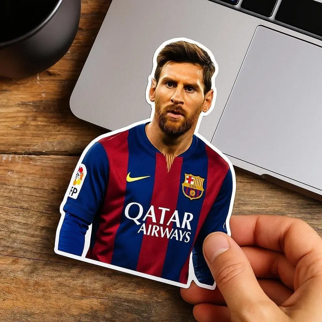 Lionel Messi Stickers Pack – 50 Waterproof Barcelona Stickers | FC Barça Vinyl Decals for Laptop, Water Bottle, Scrapbooking