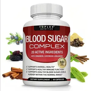 Blood Sugar Complex Supplement Supports Healthy Blood Sugar Levels Already Within Normal Range All Natural with Cinnamon Bitter Melon Chromium Mulberry and Alpha Lipoic Acid Non-GMO 60 Capsules Daily Metabolic Support and Glucose Balance Wellness Formula