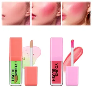 Color Changing Blush Oil, Clear Liquid Blush for Cheeks and Lips, Lightweight & Waterproof & Moisturizing Formula, Transforms into Beautiful Shades on Your Skin's pH for a Natural Flush Finish(Clear Green+Clear Pink)
