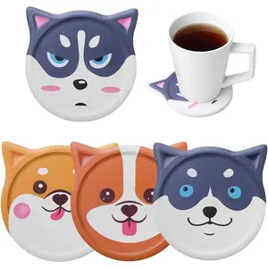 Funny Coasters for Drinks Absorbent Ceramic  Coasters Set of 4 for Coffee Table, Cute  Lover   Decor