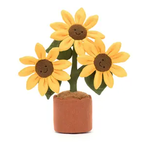 Jellycat Amuseables Daisy & Sunflower Plush Set with Gift Bag – Cute Soft Flower Plush Toys, Floral Stuffed Animal Gift for Her, Mom, Kids, Birthday, Mother’s Day, US Stock
