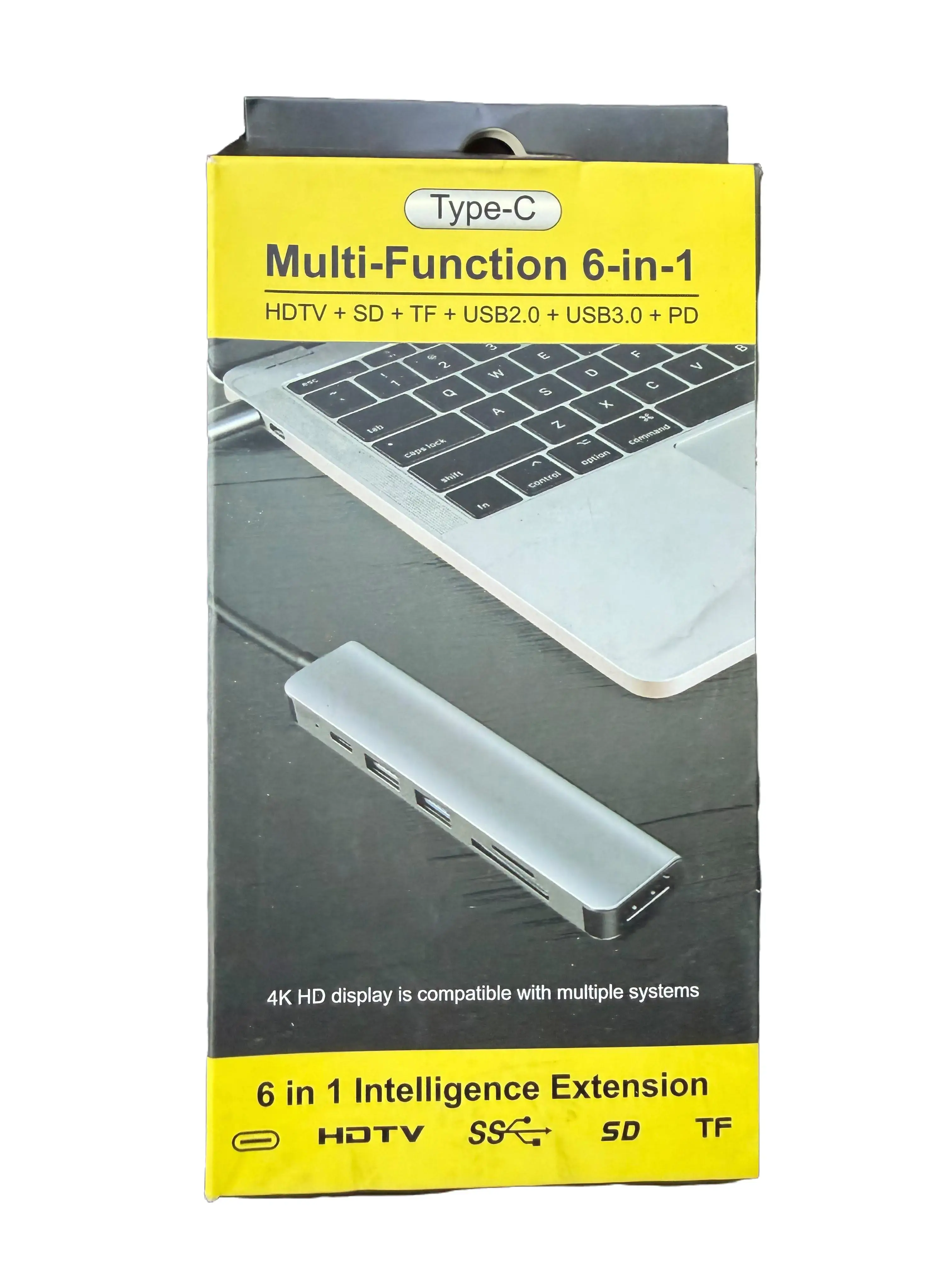 6 in 1 Type USB C HUB Adapter Portable Multi Port USB + Type-C/ USB3.0/2.0 SD/TF