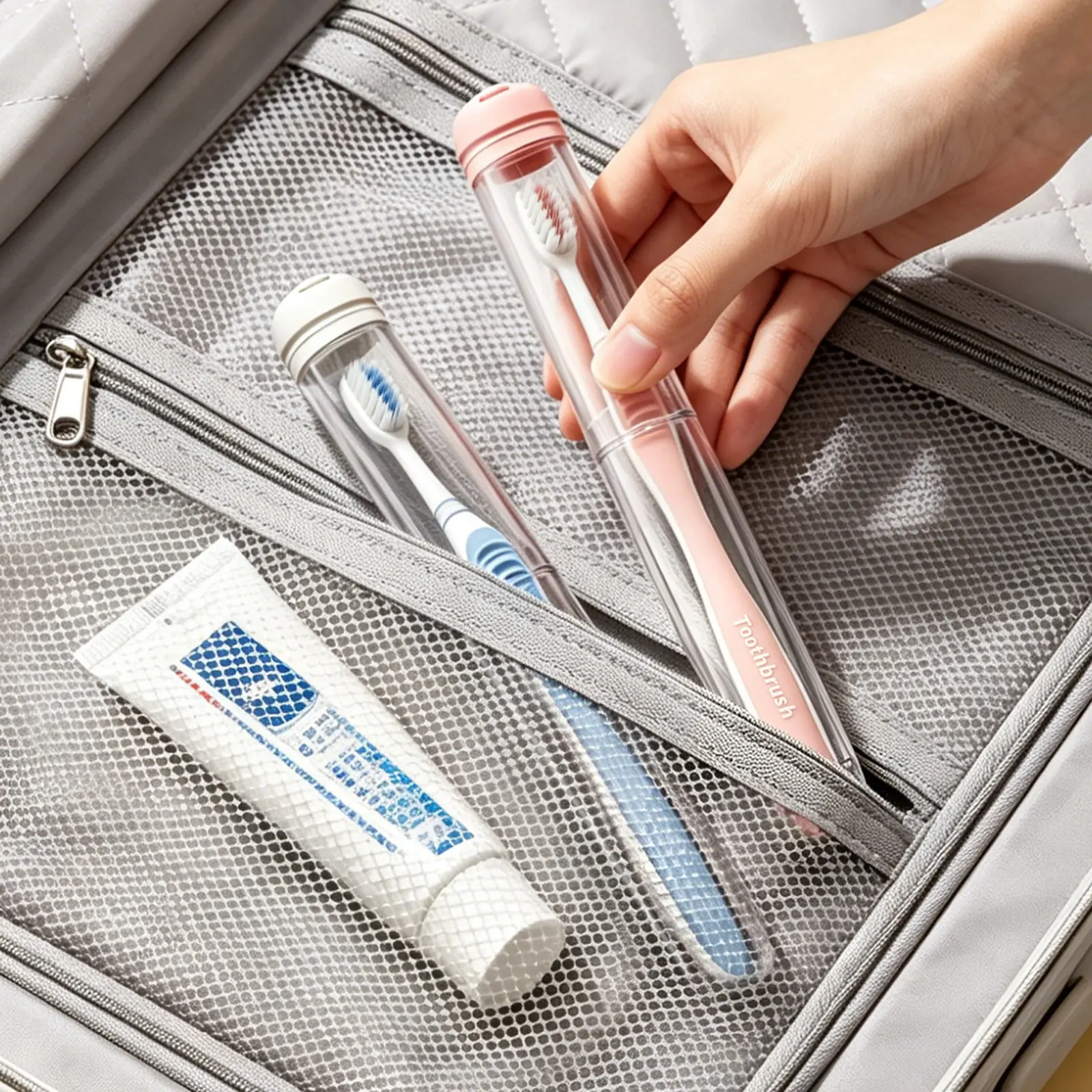 Crystal Clear Toothbrush Travel Case Easy to Clean, Leak-Proof Travel Toothbrush Holder Breathable, Durable Toothbrush Case for Traveling, Business, Camping, Home, School 2PC