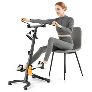 COSTWAY - Pedal Exerciser with Adjustable Handgrip for Seniors-Yellow