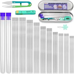 102 count Beading , 10 Sizes Bead  for  Making, 0.45mm-0.7mm Extra Straight Fine Seed Beads  for Embroidery  Making